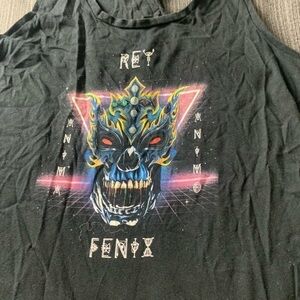 Vintage Evil Villain Rey Fenix Animo Skull Tank Top Black